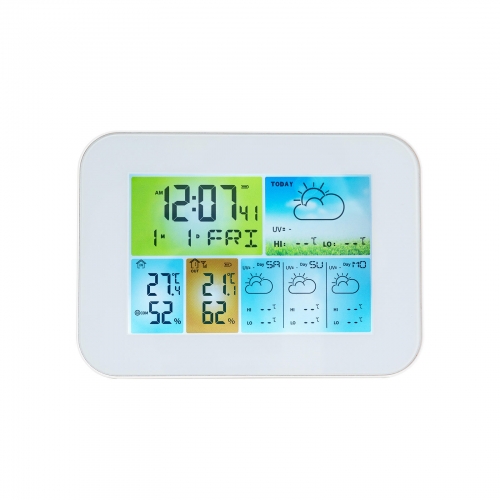 SH-007WIFI Home Wi-Fi Weather Station Smart Large-Display Digital Thermometer Hygrometer Weather Forecast Alarm Indoor/Outdoor