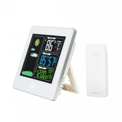 SH-079 Wireless Weather Station Color Display Temperature Humidity Monitor Perpetual Calendar Weather Forecast Alarm Clock