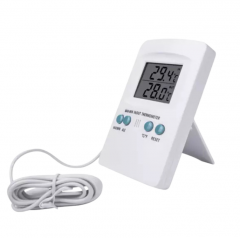 SH-102 Durable Plastic Digital Thermometer LCD Display Battery Power Indoor/Outdoor Use Max/Min Features Temperature Humidity Meter