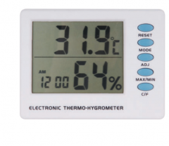 SH-121 Digital ABS Thermo-Hygrometer with Alarm Max/Min C/F Scale LCD Display 1 Year Warranty OEM for Household Use