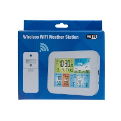 SH-007WIFI Home Wi-Fi Weather Station Smart Large-Display Digital Thermometer Hygrometer Weather Forecast Alarm Indoor/Outdoor