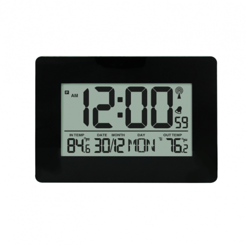 SH-078 Indoor/Outdoor Digital Thermometer Temperature Display Calendar Seconds LCD Display Battery-Powered Desktop Electronic Clock