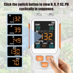 SGS18 10 in 1 Soil Tester NPK PH EC Moisture Fertility Light Temp Humidity Detector Digital Soil Meter for Agricultural Planting