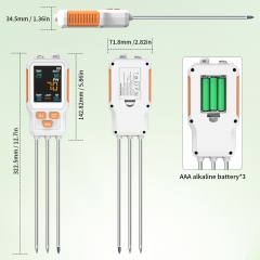 SGS18 10 in 1 Soil Tester NPK PH EC Moisture Fertility Light Temp Humidity Detector Digital Soil Meter for Agricultural Planting