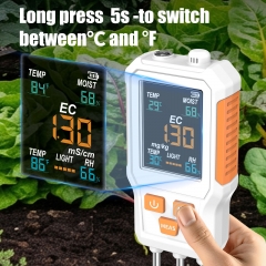 SGS18 10 in 1 Soil Tester NPK PH EC Moisture Fertility Light Temp Humidity Detector Digital Soil Meter for Agricultural Planting