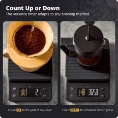 SC-006 2000g/0.1g Digital Coffee Scale with Timer Accurate Waterproof & Heat-Resistant Cover, for Pour-Over, Espresso