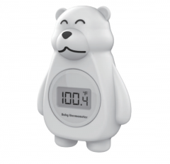SH-361 0-70℃ Polar Bear-shaped Red PVC Cartoon Floating Digital LCD Thermometer for Baby Bath and Bathroom Use