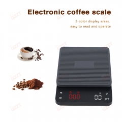 SC-004 2000g/0.1g Display Areas Espresso Grinder Coffee Scale Hand Drip Waterproof Smart Electronic Scales Pour