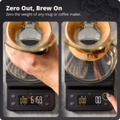 SC-006 2000g/0.1g Digital Coffee Scale with Timer Accurate Waterproof & Heat-Resistant Cover, for Pour-Over, Espresso