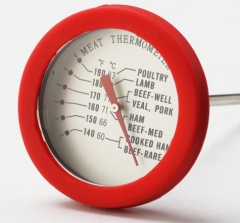 ZLB-052F Stainless Steel Bimetal Meat Thermometer | 2 Inch Dial | 304 Grade Silicone Rim | CE Certified | for Kitchen Grill Smoker Use