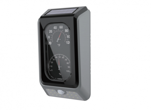 ST-44 Solar wall light with temperature and humidity
