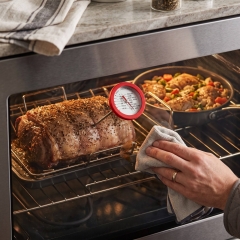 ZLB-052F Stainless Steel Bimetal Meat Thermometer | 2 Inch Dial | 304 Grade Silicone Rim | CE Certified | for Kitchen Grill Smoker Use