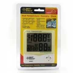 AR867-1 High-Precision Electronic Thermometer Hygrometer Clock Data Hold for Home Baby Rooms Indoor Temperature Humidity Meter Probe