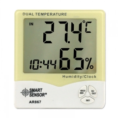AR867-1 High-Precision Electronic Thermometer Hygrometer Clock Data Hold for Home Baby Rooms Indoor Temperature Humidity Meter Probe