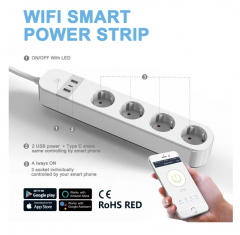 DD-902 European Standard Tuya Graffiti USB Fast Charging Cross border Type-C Multi functional WiFi Smart Socket plug board