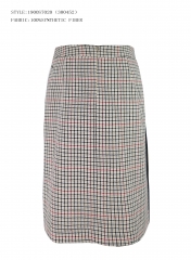 SHORT PENCIL SKIRT IN YARN DYED CHECK
