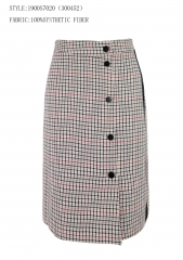 SHORT PENCIL SKIRT IN YARN DYED CHECK