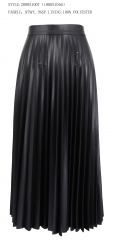 PLEATED PU SKIRT