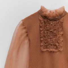 CONTRAST ORGANZA SWEATER