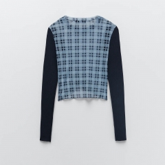 CHECKS KNIT TOP