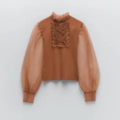 CONTRAST ORGANZA SWEATER