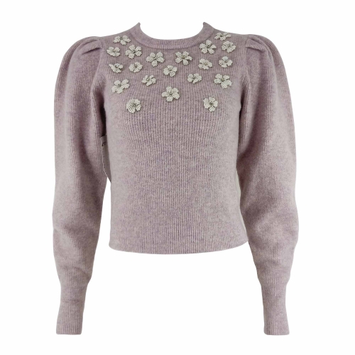 SWEATER WITH PEARL FLOWERS