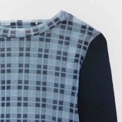 CHECKS KNIT TOP