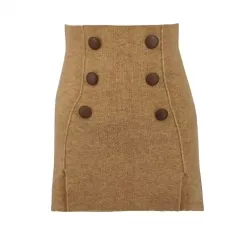 DOUBLE-BREASTED KNIT SKIRT