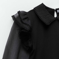 CONTRAST ORGANZA SWEATER