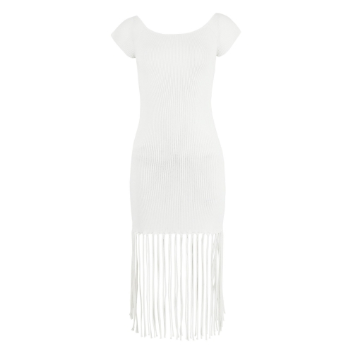 KNIT DRESS WITH FRINGING