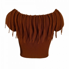 KNIT TOP WITH FRINGES