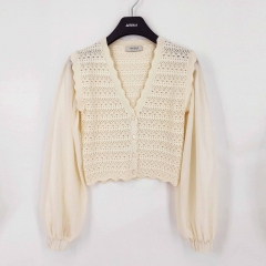 POINTELLE KNIT CARDIGAN