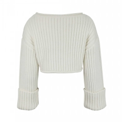 RIBBED KNIT SWEATER