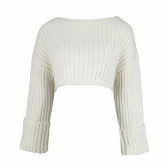 RIBBED KNIT SWEATER