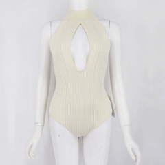 CUT-OUT KNIT BODYSUIT