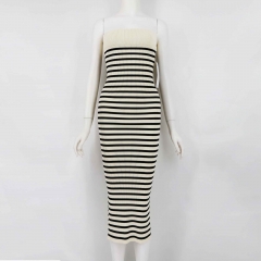 STRIP KNIT DRESS