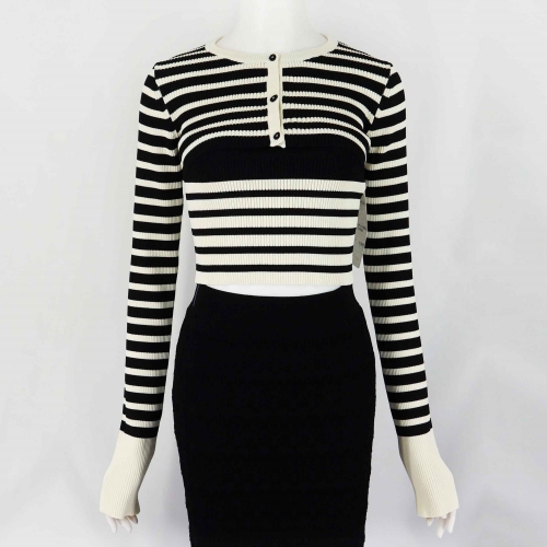 STRIPED KNIT TOP SET