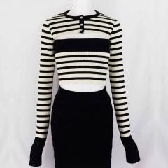 STRIPED KNIT TOP SET