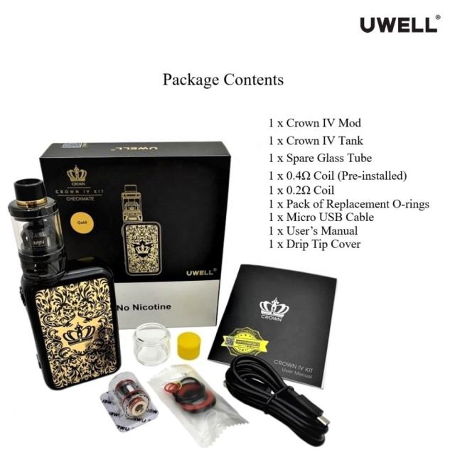 Uwell Crown IV kit Uwell crown 4 kit UWELL best seller Top filling subtank vape kit