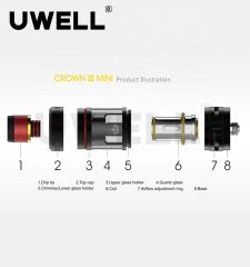 vaporizer sub ohm tank Uwell Crown 3 tank mini vape tank atomizer vape cigarette shenzhen