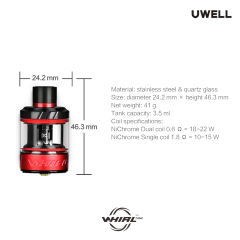 Uwell WHIRL Tank vape tank atomizer vape cigarette shenzhen vape electric cigarette ON SALE