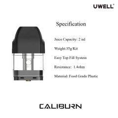 CALIBURN POD CARTRIDGE for Uwell Caliburn vape cartridge vaping devices cigarette shenzhen wholesale good price