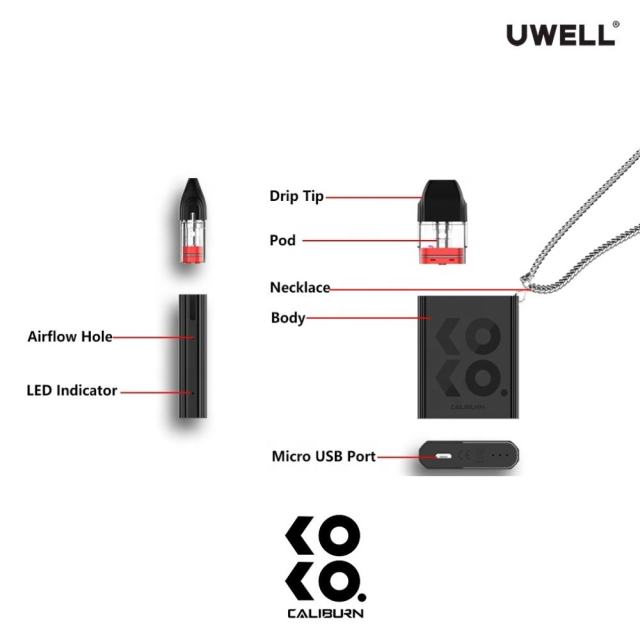 Uwell CALIBURN KOKO Pod Cartridge Suitable for the CALIBURN Portable System Kit CALIBURN KOKO Pod System vape cartridge