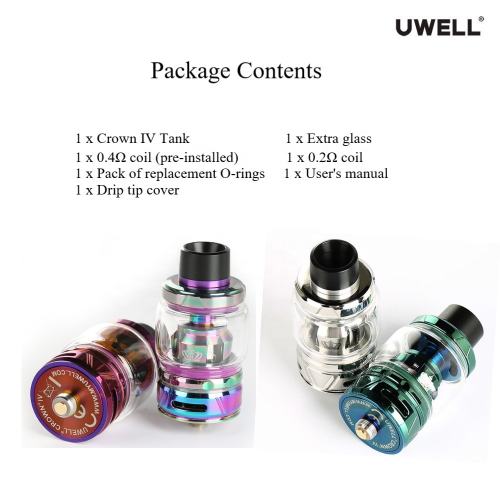 UWELL CROWN 4 Tank 6ml capacity Patented self-cleaning technology handcrafted