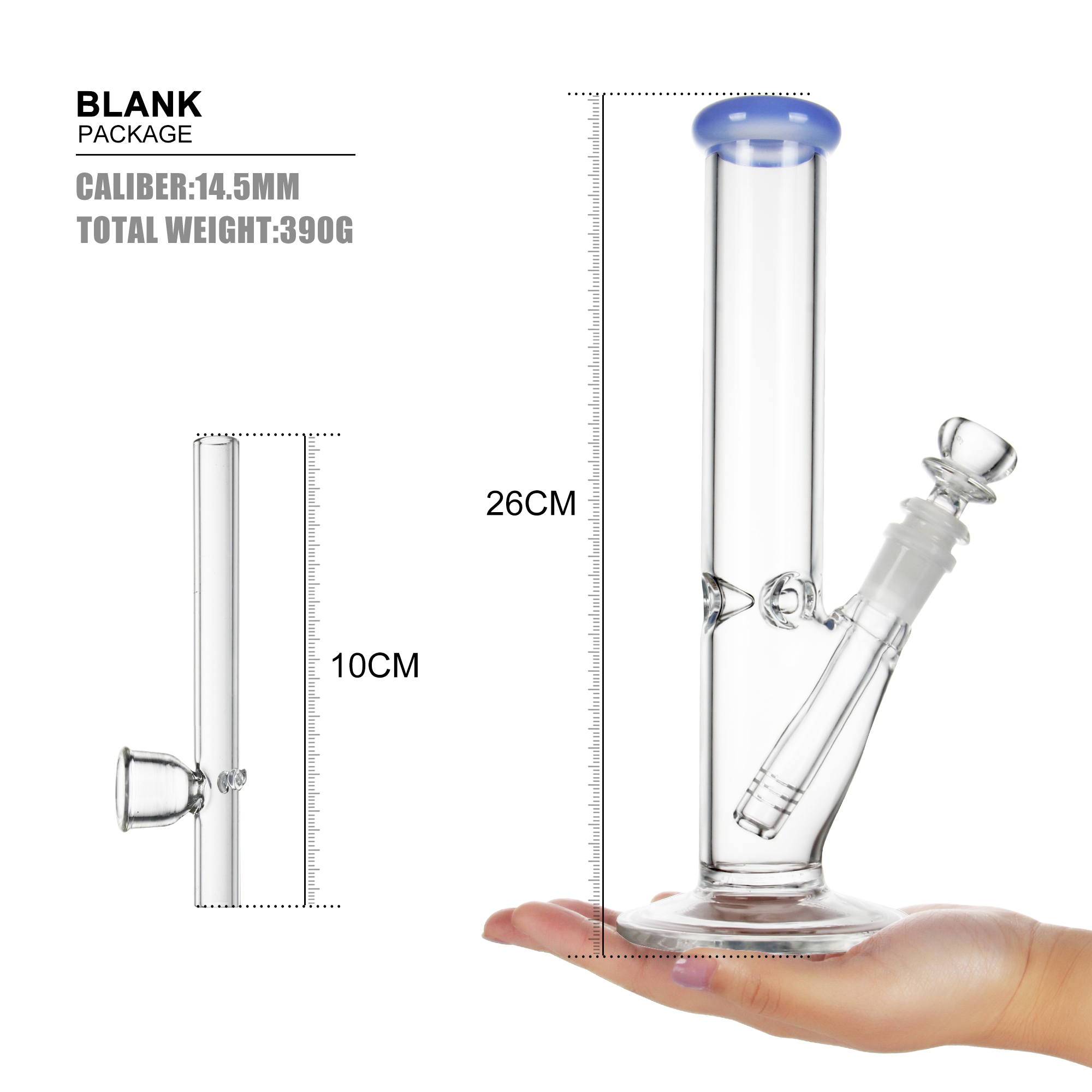 good quality blue head clear body water bong