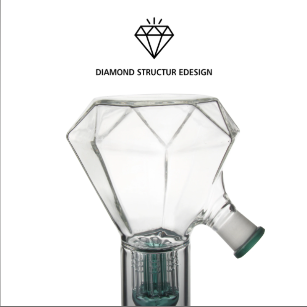 diamond shape glass water bong