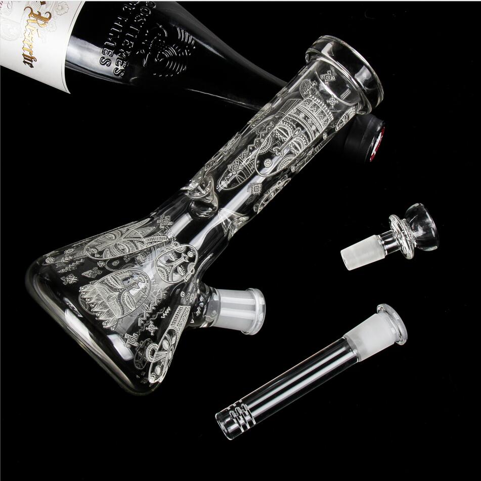 cool black decal glass water bong for wholesaler