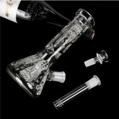 cool black decal glass water bong for wholesaler