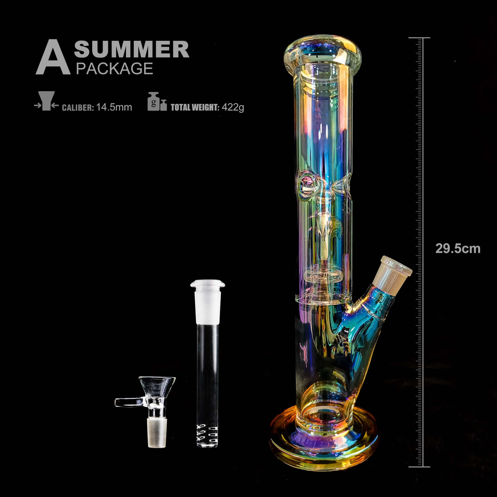 beautiful design glow in night glass water bong