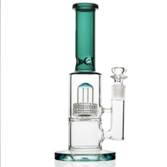 green and clear filter inside glass bong